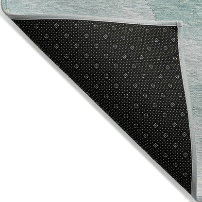LOOMLAN Rugs Marvelle Teal Washable Indoor-Outdoor Rug