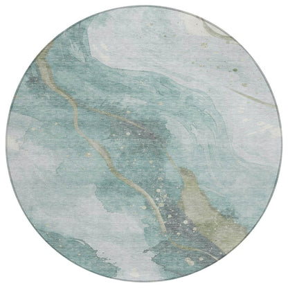 LOOMLAN Rugs Marvelle Teal Washable Indoor-Outdoor Rug