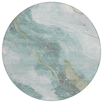 LOOMLAN Rugs Marvelle Teal Washable Indoor-Outdoor Rug