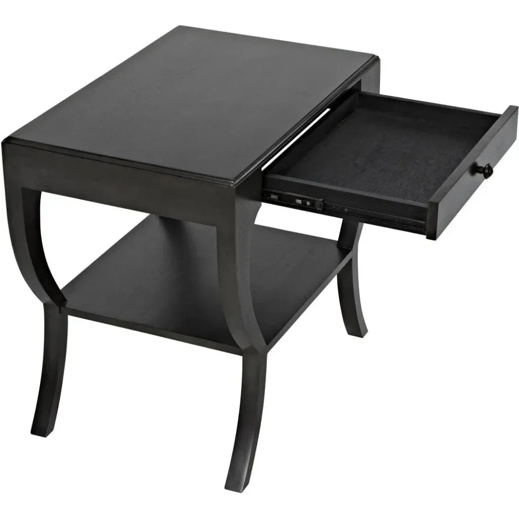 Noir Maude With Storage Side Table