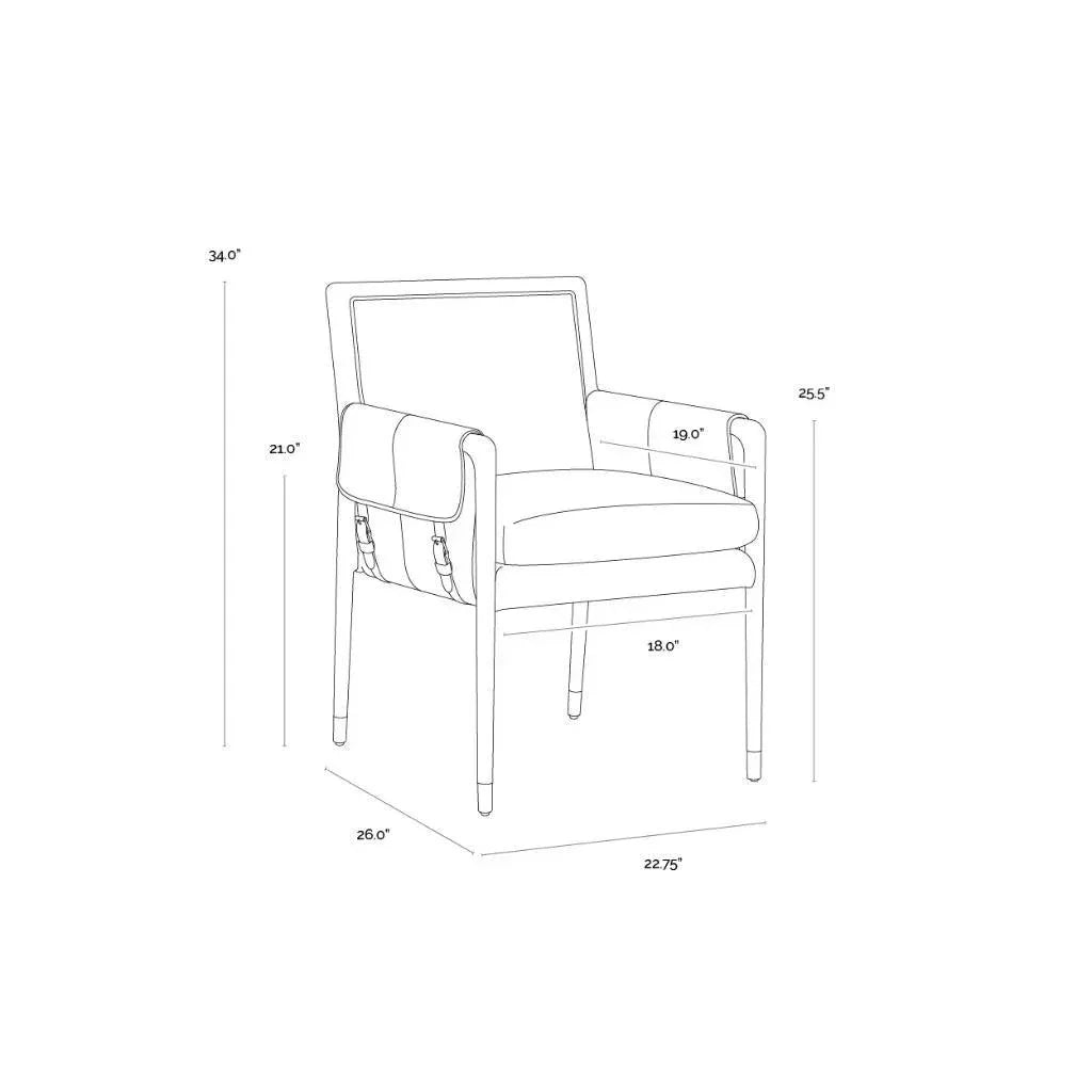 SUNPAN Mauti Leather Modern Dining Armchair