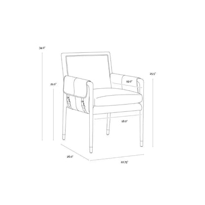 SUNPAN Mauti Leather Modern Dining Armchair