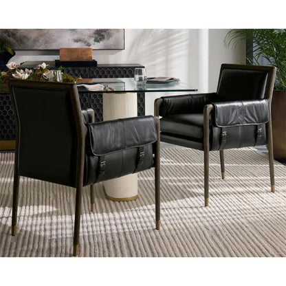 SUNPAN Mauti Leather Modern Dining Armchair