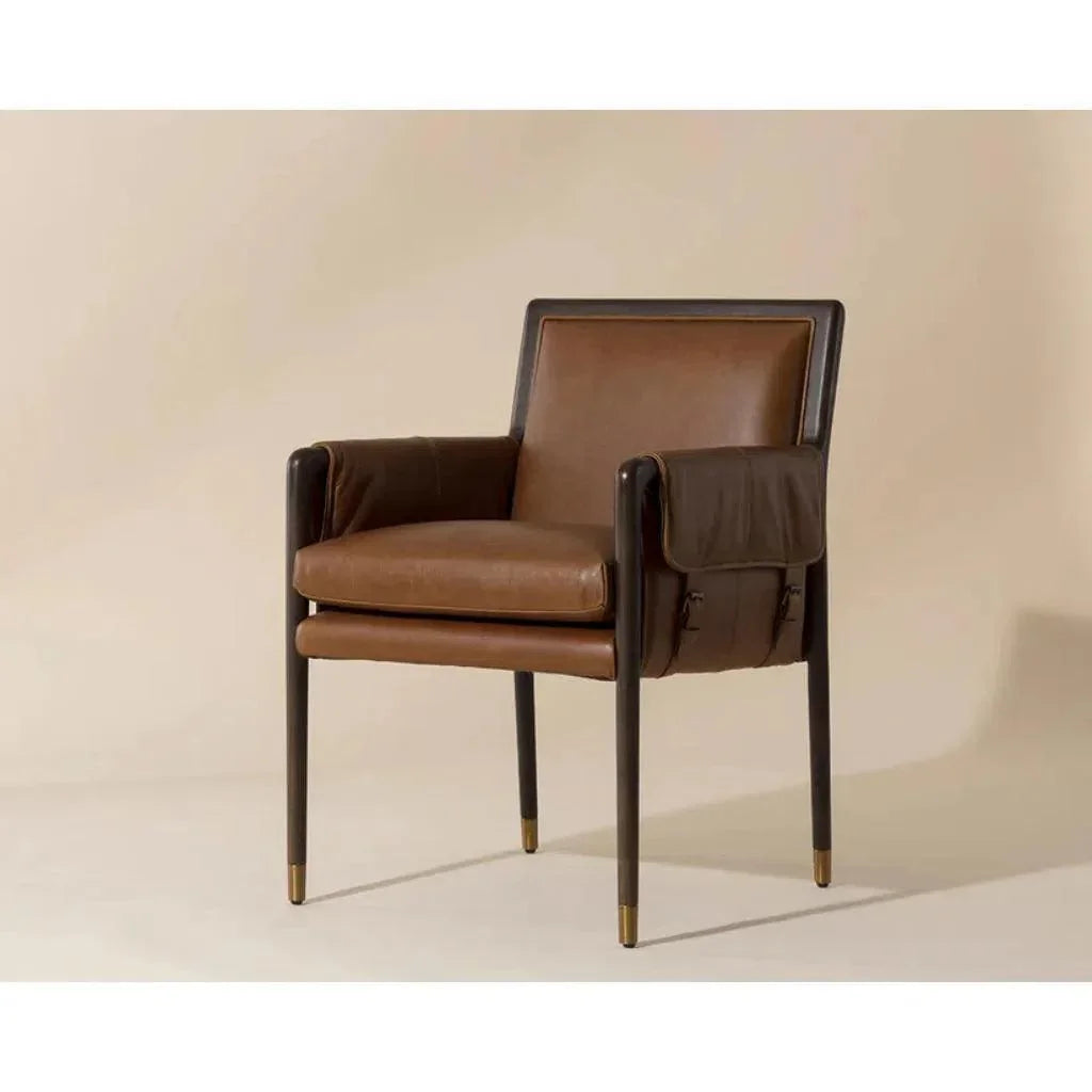 SUNPAN Mauti Leather Modern Dining Armchair