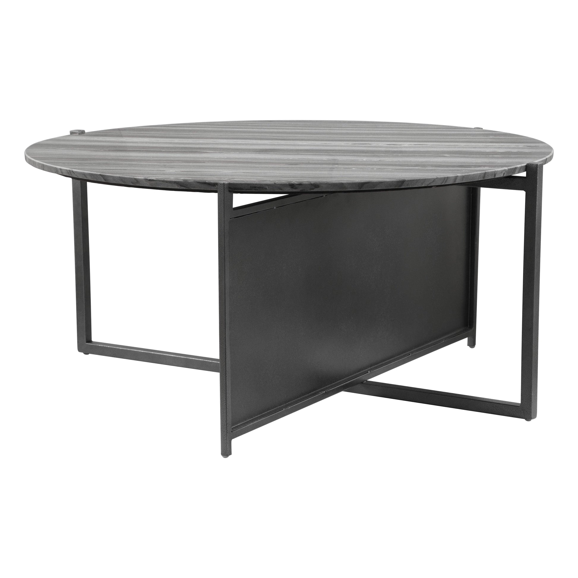 Mcbride Coffee Table Gray & Black - Sideboards and Things Accents_Black, Brand_Zuo Modern, Color_Black, Color_Gray, Depth_30-40, Finish_Hand Painted, Finish_Powder Coated, Height_10-20, Materials_Metal, Materials_Stone, Materials_Wood, Metal Type_Iron, Product Type_Coffee Table, Stone Type_Marble, Width_30-40, Wood Species_MDF