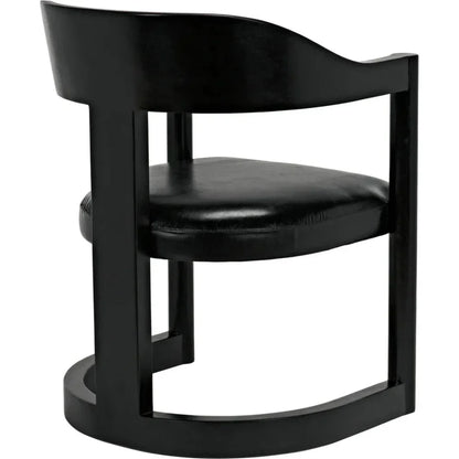 Noir Mccormick Leather Charcoal Black Chair