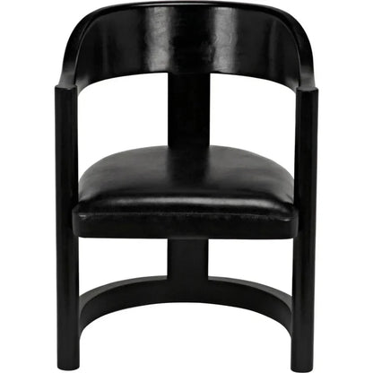 Noir Mccormick Leather Charcoal Black Chair