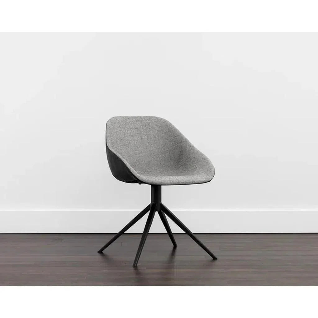 SUNPAN Mccoy Leather Swivel Dining Chair