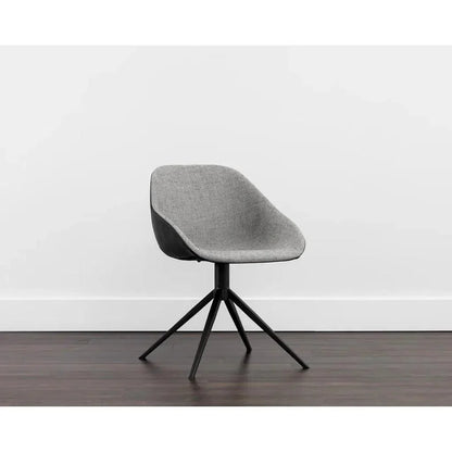 SUNPAN Mccoy Leather Swivel Dining Chair