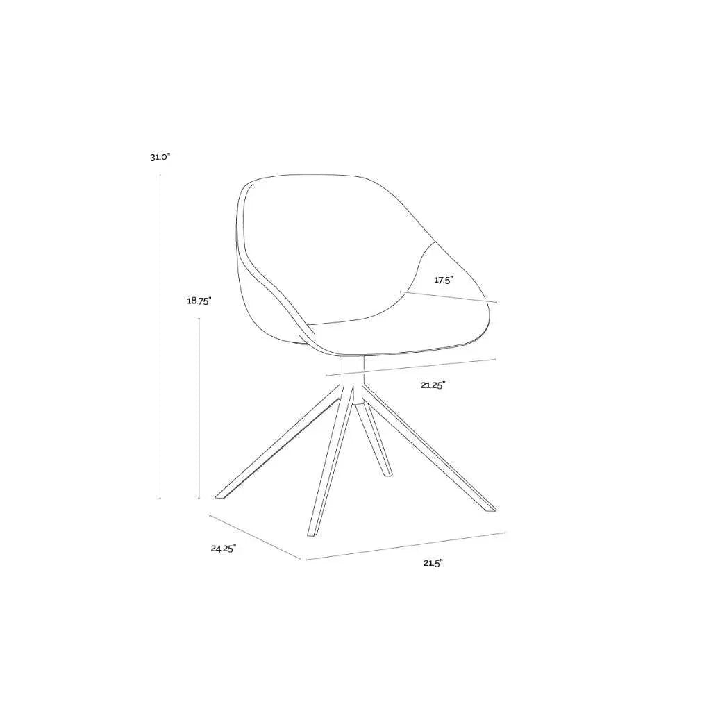 SUNPAN Mccoy Leather Swivel Dining Chair