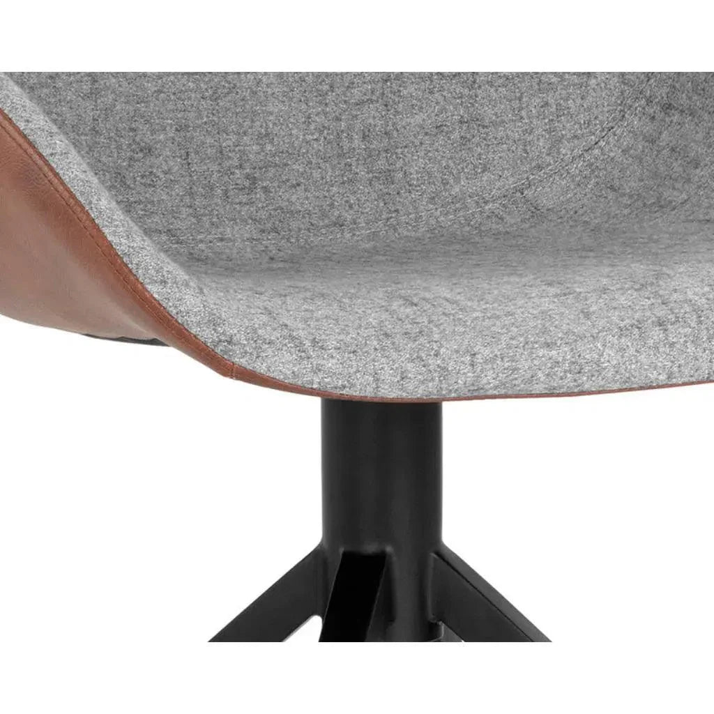 SUNPAN Mccoy Leather Swivel Dining Chair