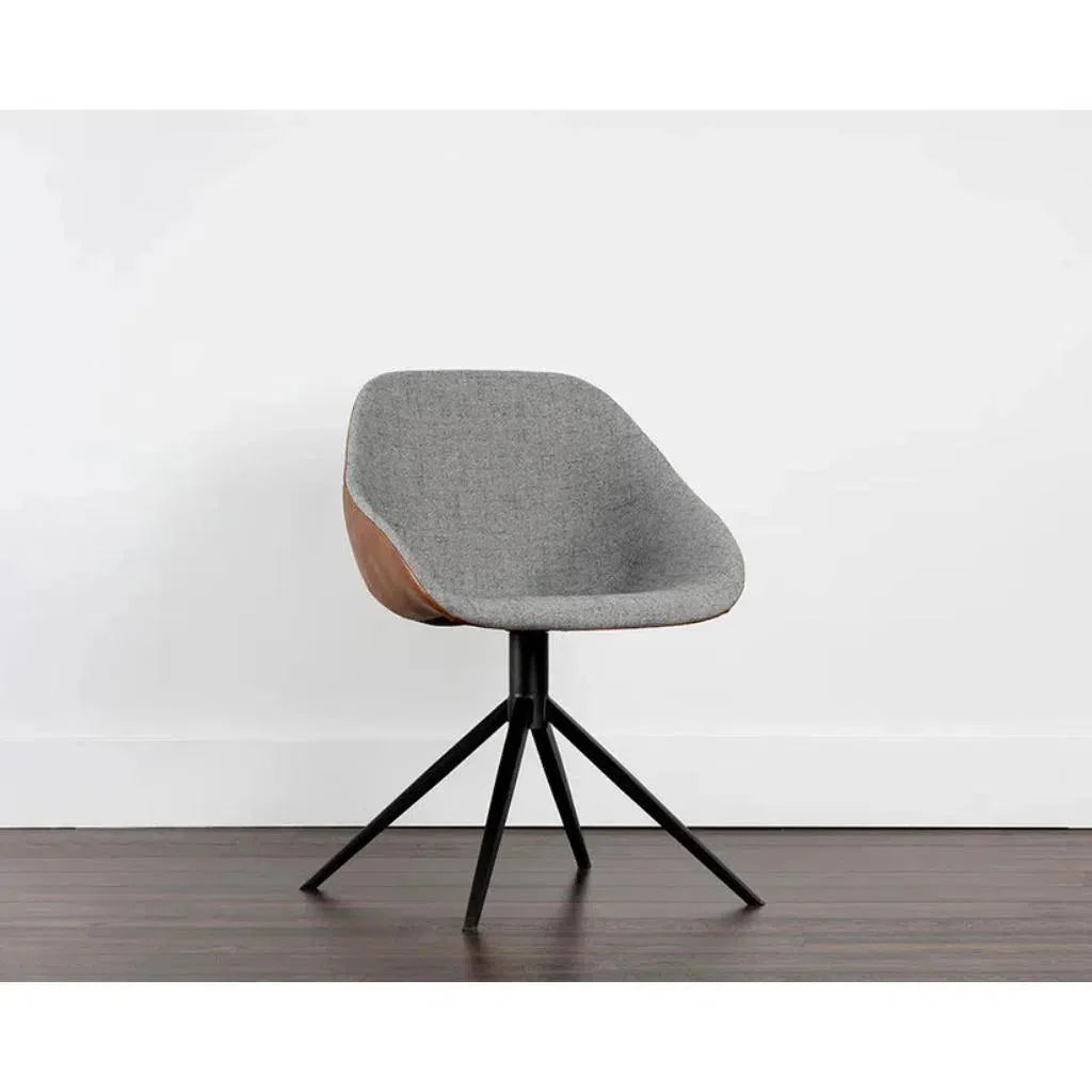 SUNPAN Mccoy Leather Swivel Dining Chair