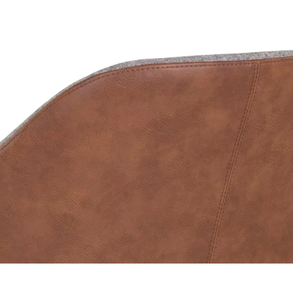 SUNPAN Mccoy Leather Swivel Dining Chair