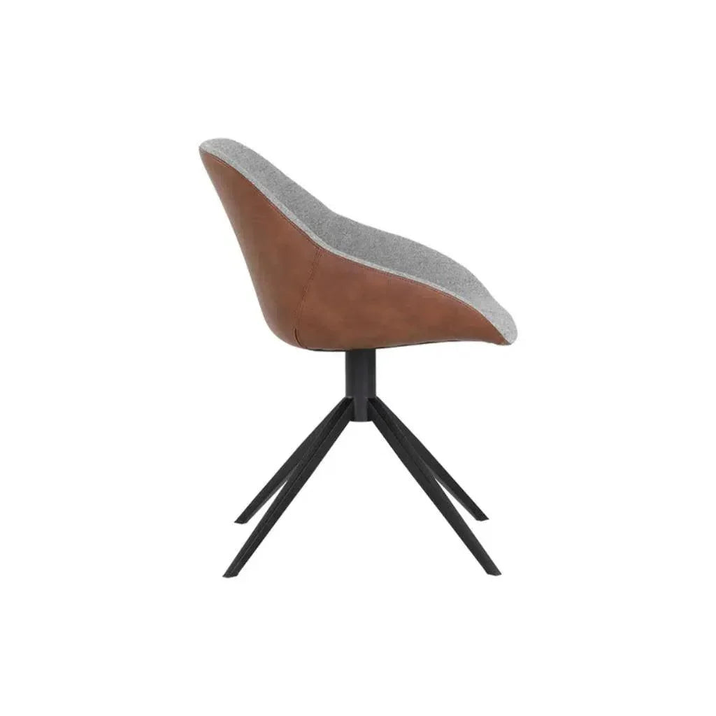 SUNPAN Mccoy Leather Swivel Dining Chair