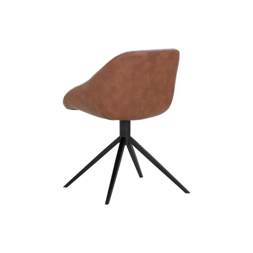 SUNPAN Mccoy Leather Swivel Dining Chair