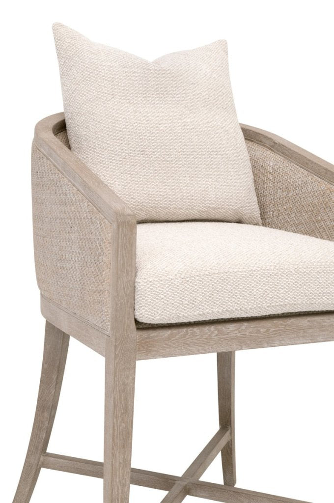 McGuire White Fabric Counter Stool - LOOMLAN - Essentials For Living - Counter Stools