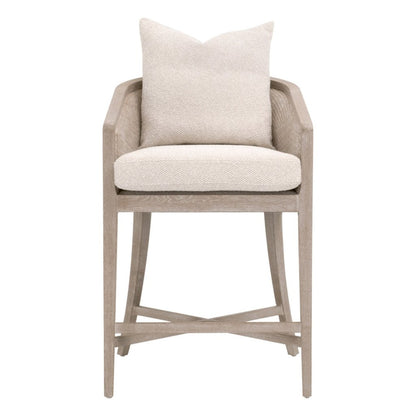 McGuire White Fabric Counter Stool - LOOMLAN - Essentials For Living - Counter Stools