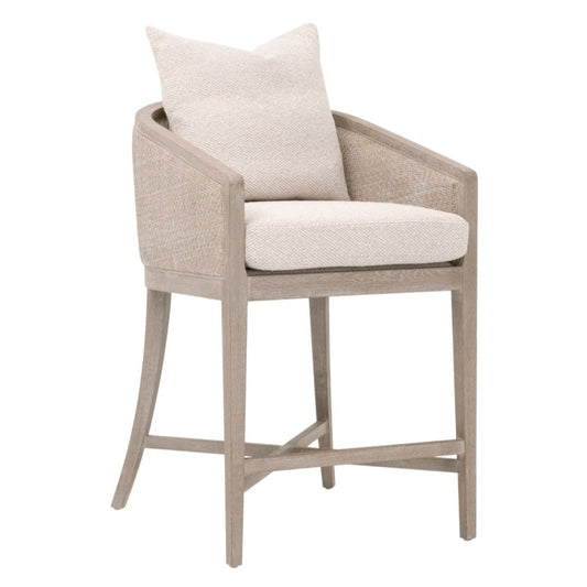 Essentials For Living McGuire White Fabric Counter Stool