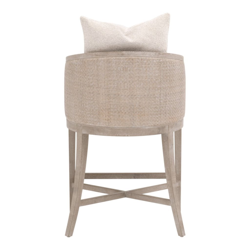McGuire White Fabric Counter Stool - LOOMLAN - Essentials For Living - Counter Stools