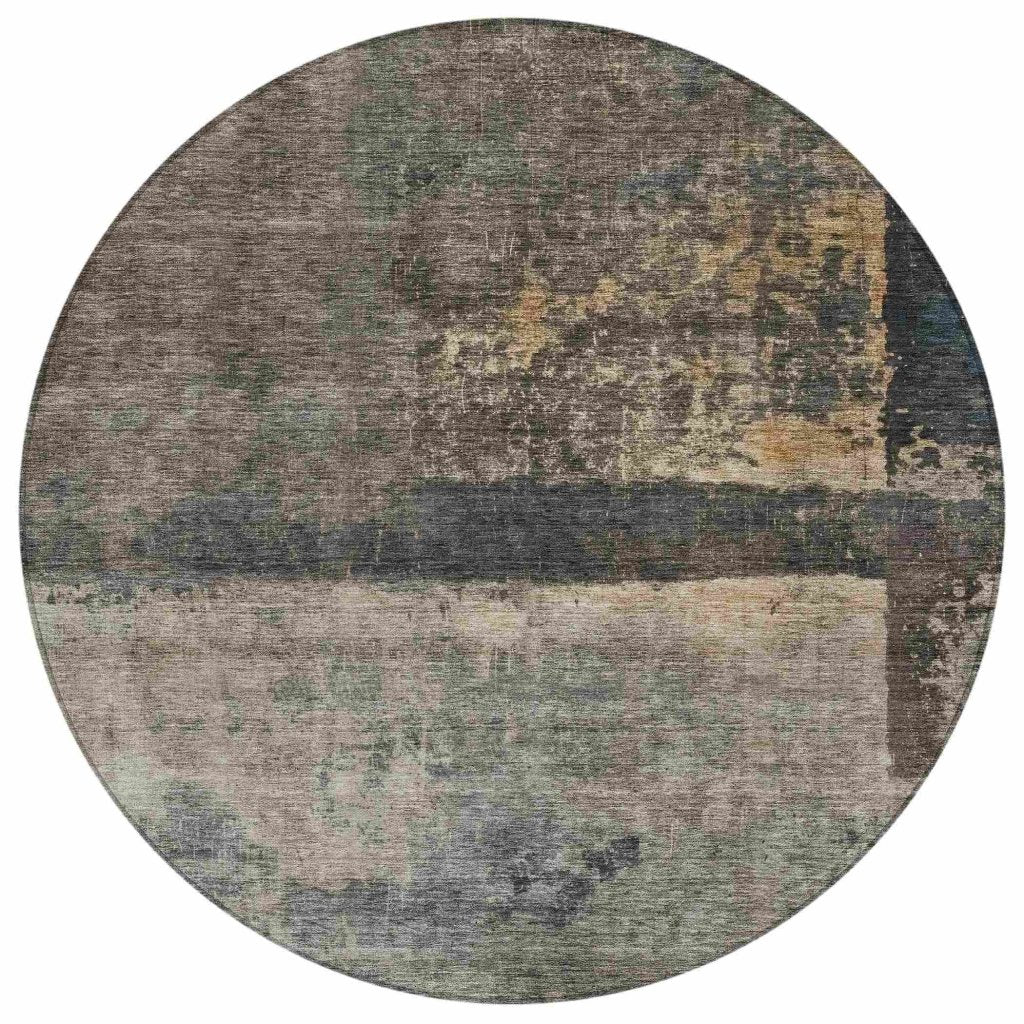 LOOMLAN Rugs Mehriza Brown Washable Indoor-Outdoor Rug