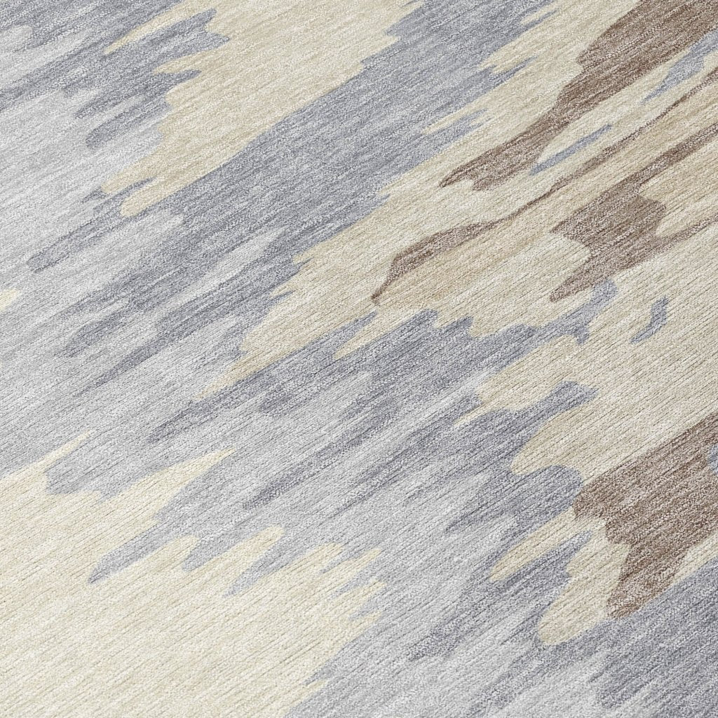 LOOMLAN Rugs Meleya Beige Washable Indoor-Outdoor Rug