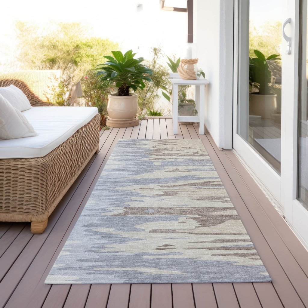 LOOMLAN Rugs Meleya Beige Washable Indoor-Outdoor Rug