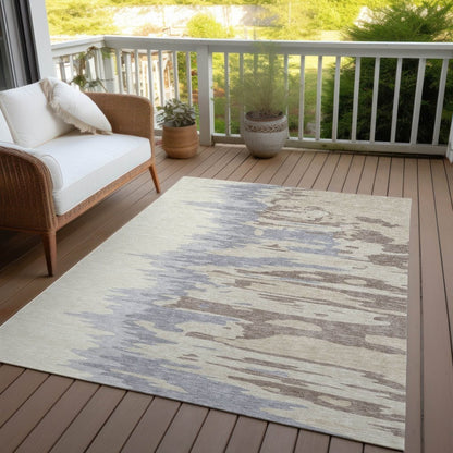 LOOMLAN Rugs Meleya Beige Washable Indoor-Outdoor Rug