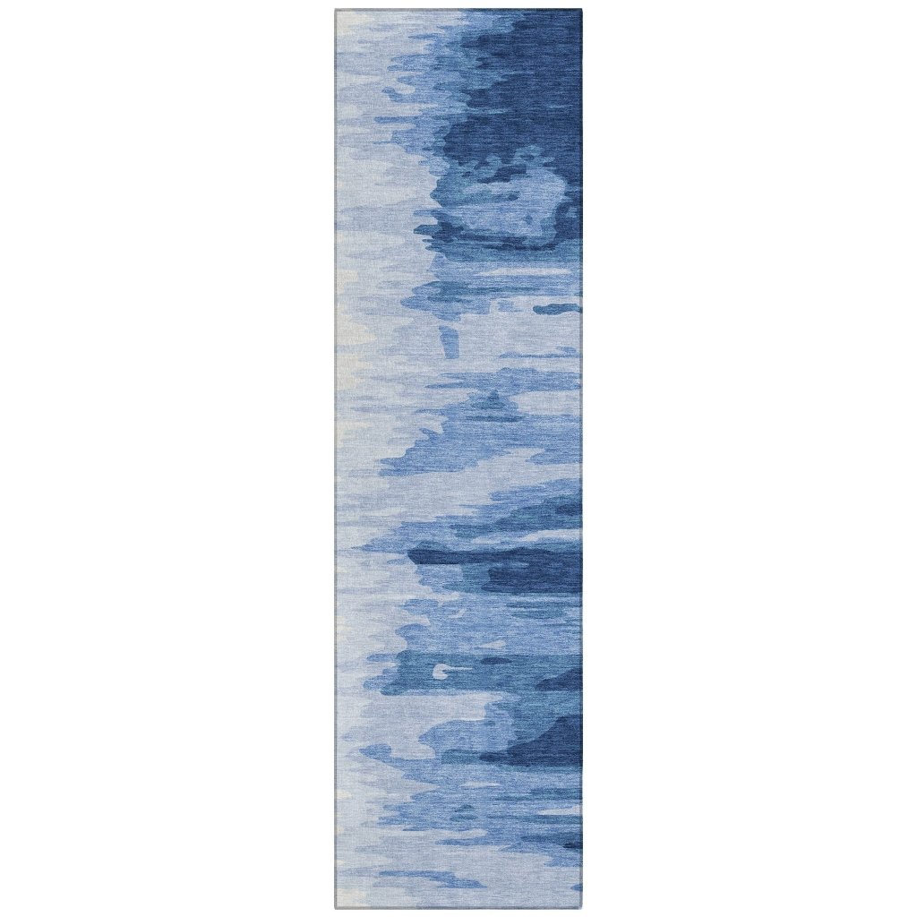 LOOMLAN Rugs Meleya Blue Washable Indoor-Outdoor Rug