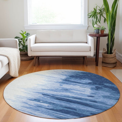 LOOMLAN Rugs Meleya Blue Washable Indoor-Outdoor Rug