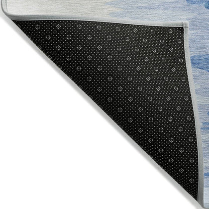 LOOMLAN Rugs Meleya Blue Washable Indoor-Outdoor Rug