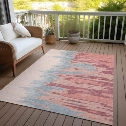 LOOMLAN Rugs Meleya Coral Washable Indoor-Outdoor Rug