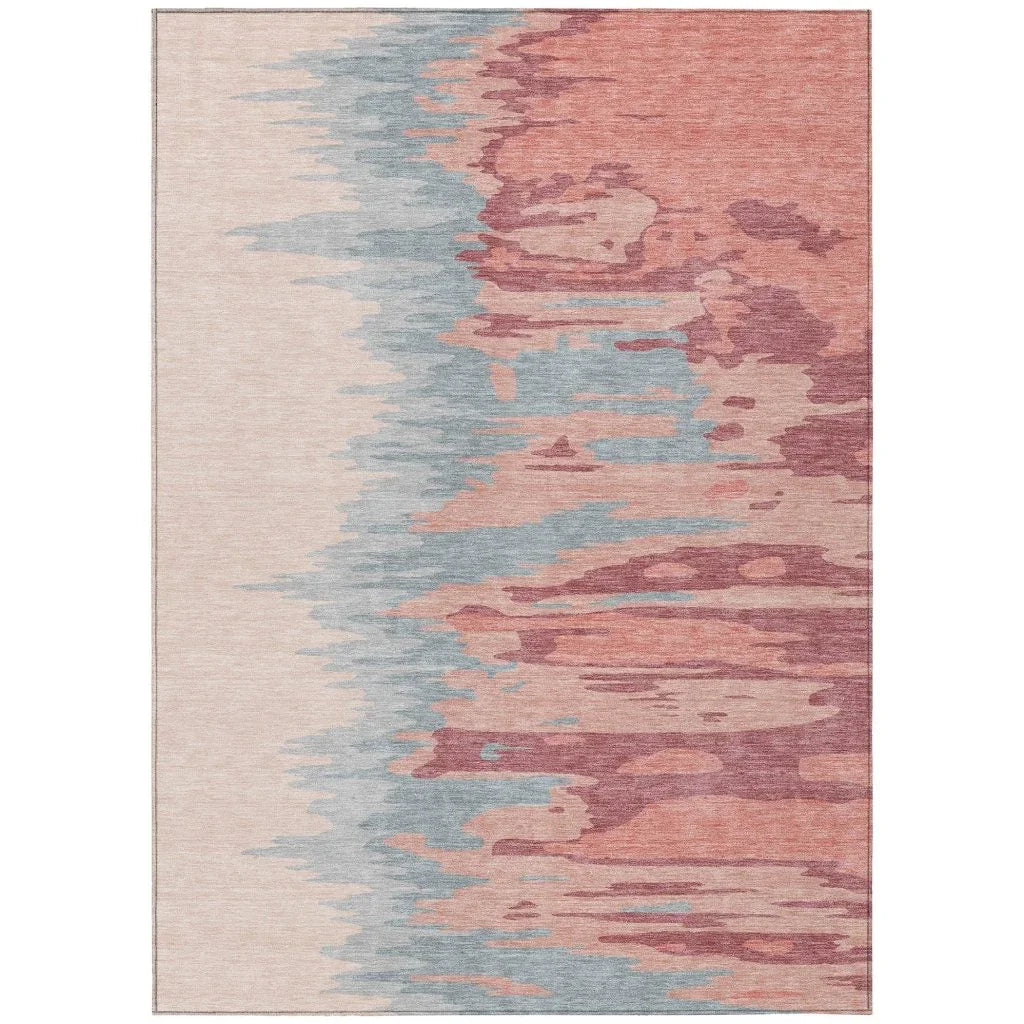LOOMLAN Rugs Meleya Coral Washable Indoor-Outdoor Rug