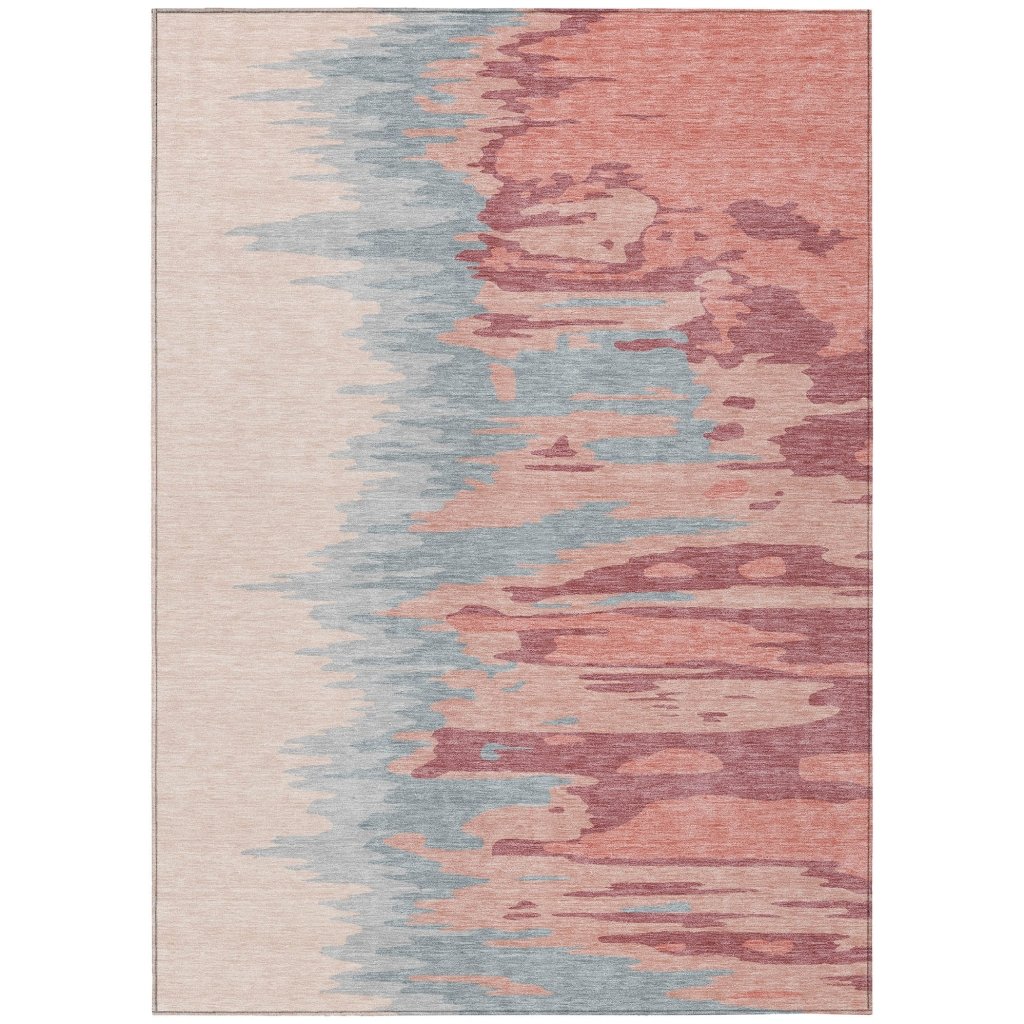 LOOMLAN Rugs Meleya Coral Washable Indoor-Outdoor Rug