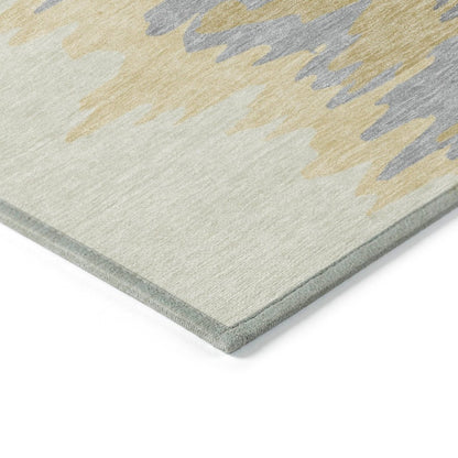 LOOMLAN Rugs Meleya Gold Washable Indoor-Outdoor Rug