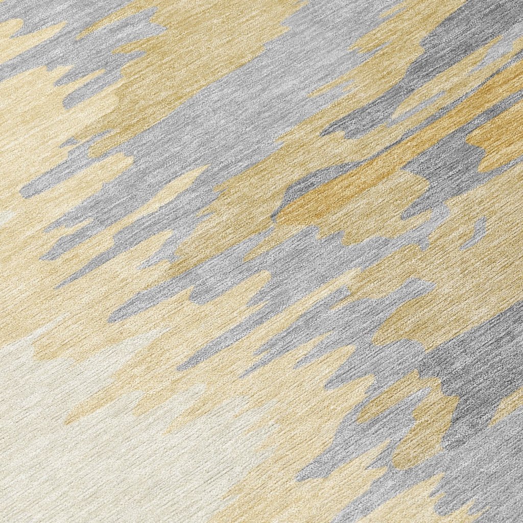 LOOMLAN Rugs Meleya Gold Washable Indoor-Outdoor Rug