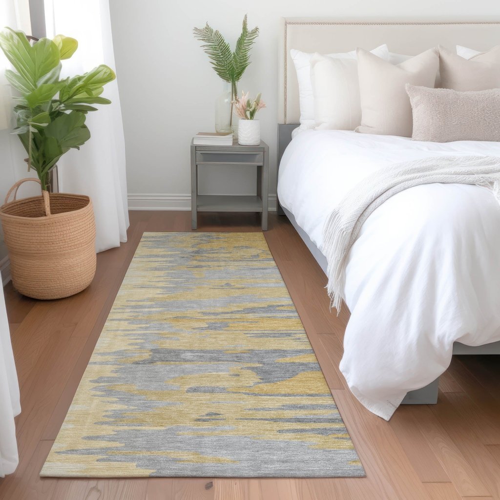 LOOMLAN Rugs Meleya Gold Washable Indoor-Outdoor Rug