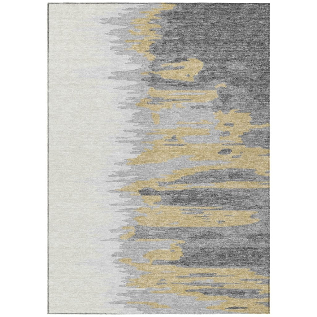 LOOMLAN Rugs Meleya Gray Washable Indoor-Outdoor Rug
