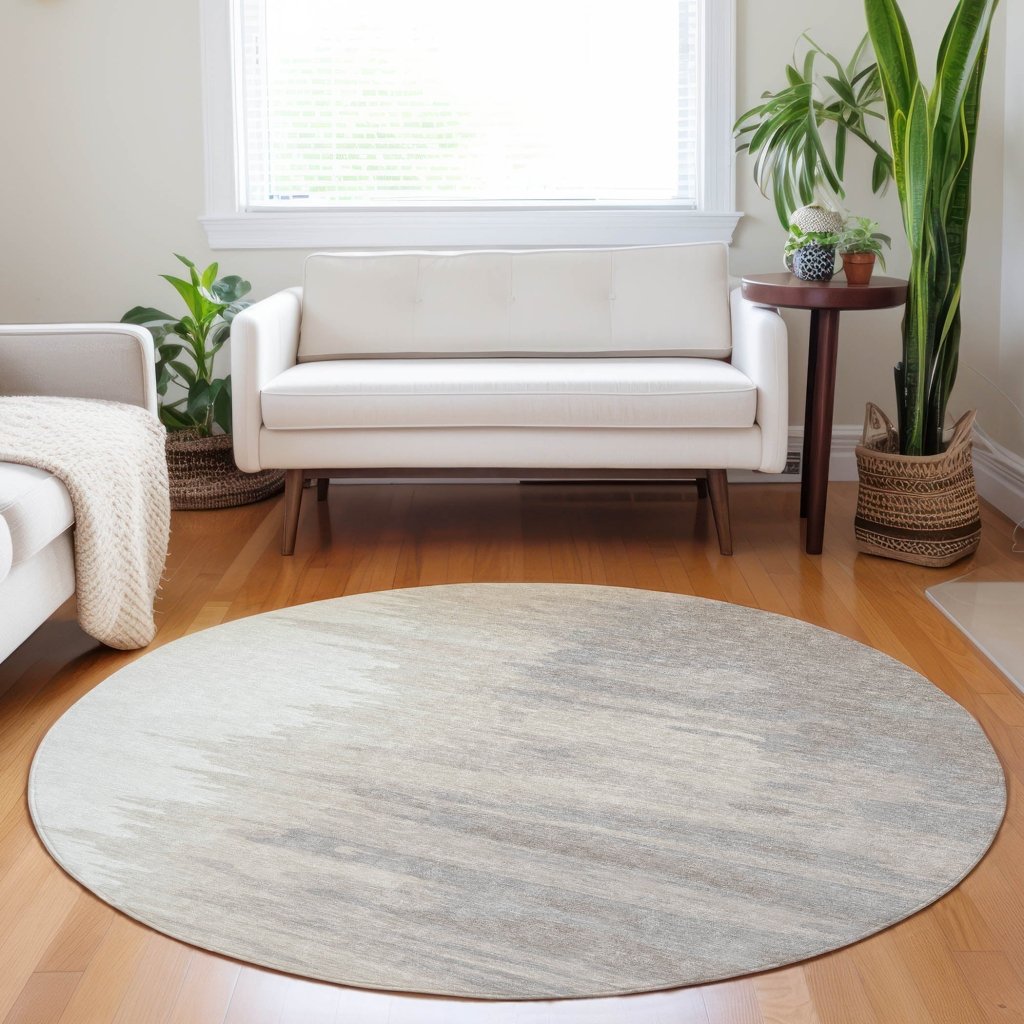 LOOMLAN Rugs Meleya Ivory Washable Indoor-Outdoor Rug