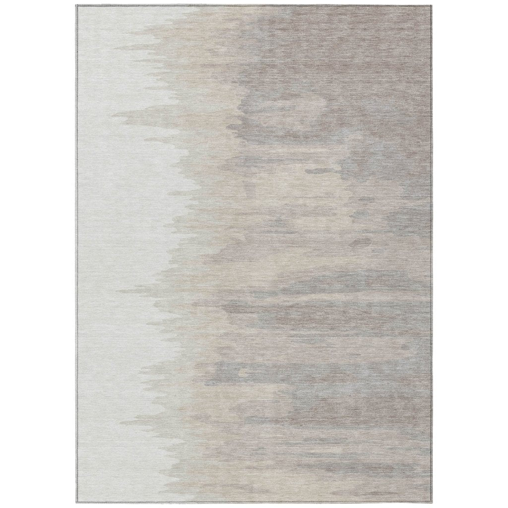 LOOMLAN Rugs Meleya Ivory Washable Indoor-Outdoor Rug