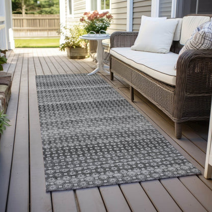 LOOMLAN Rugs Melisyn Gray Washable Indoor-Outdoor Rug