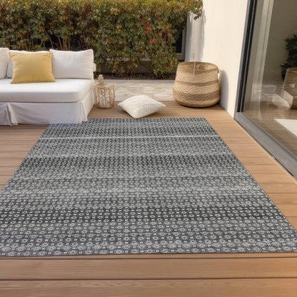 LOOMLAN Rugs Melisyn Gray Washable Indoor-Outdoor Rug