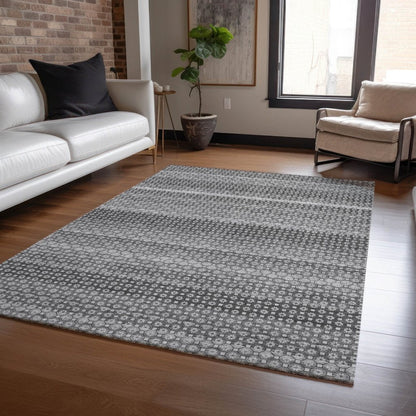 LOOMLAN Rugs Melisyn Gray Washable Indoor-Outdoor Rug
