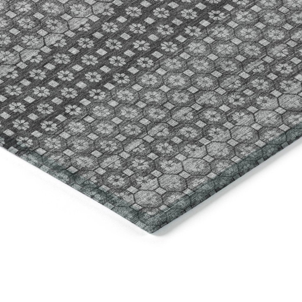 LOOMLAN Rugs Melisyn Gray Washable Indoor-Outdoor Rug