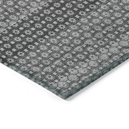 LOOMLAN Rugs Melisyn Gray Washable Indoor-Outdoor Rug