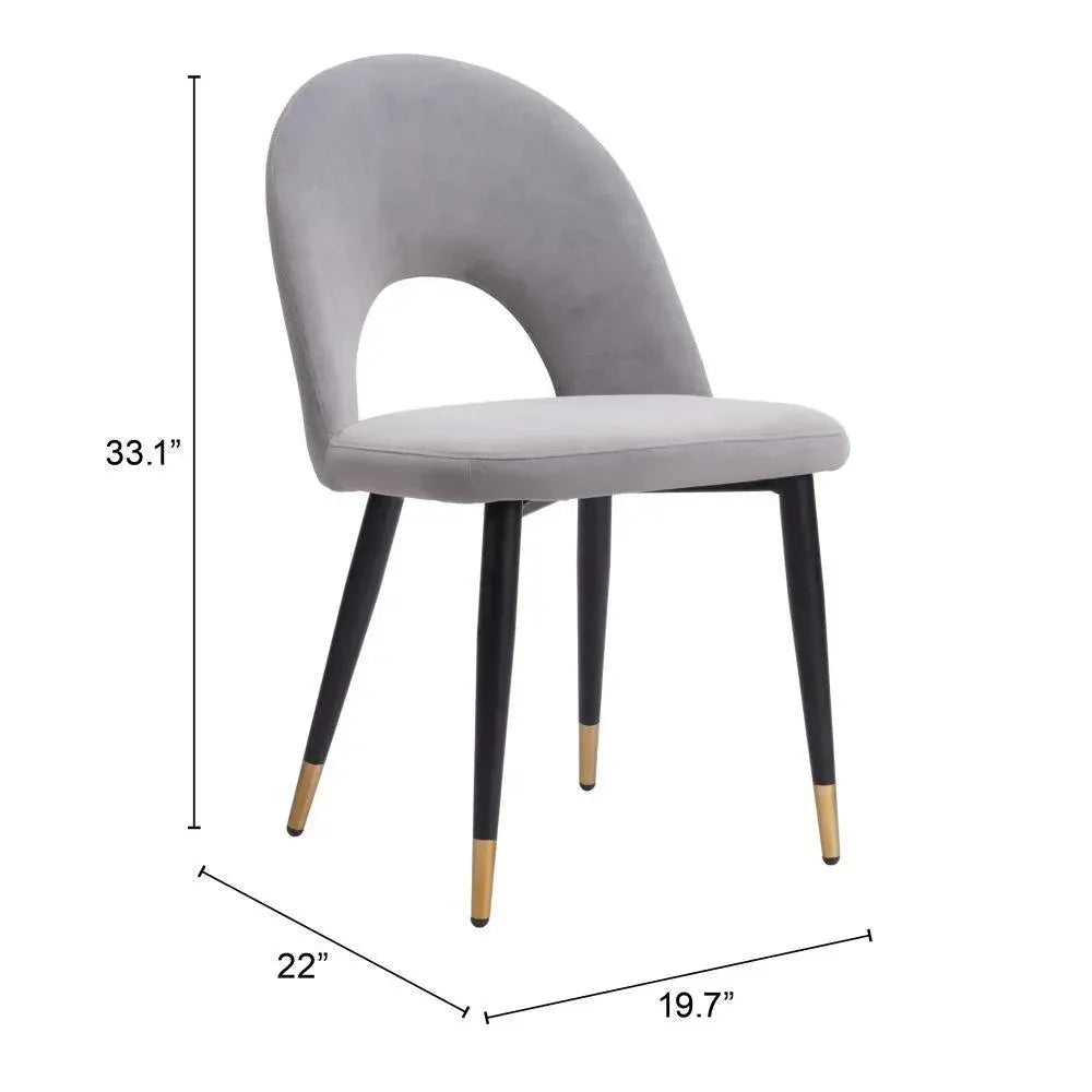 Zuo Modern Menlo Velvet Armless Dining Chair 2PC