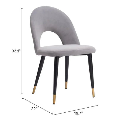 Zuo Modern Menlo Velvet Armless Dining Chair 2PC