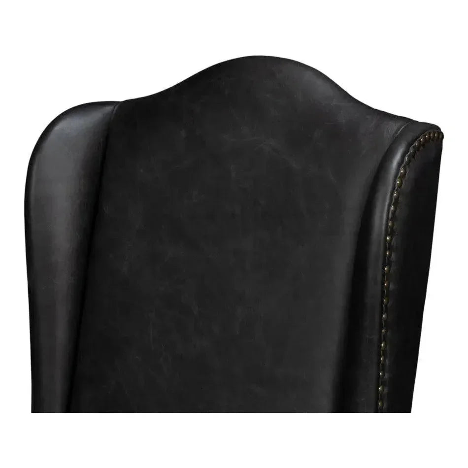 Sarreid Mercado High Back Leather Dining Chair 2PC