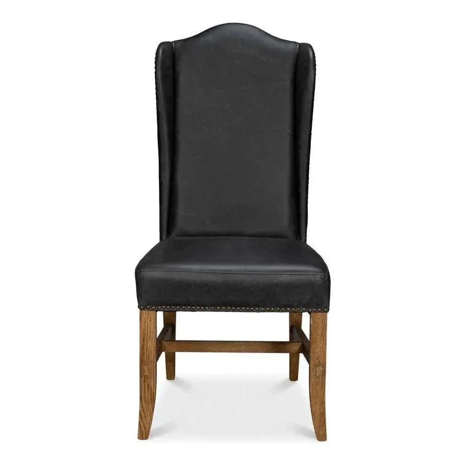 Sarreid Mercado High Back Leather Dining Chair 2PC