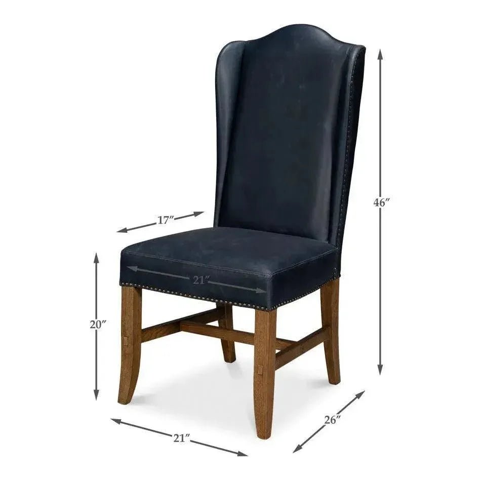 Sarreid Mercado High Back Leather Dining Chair 2PC