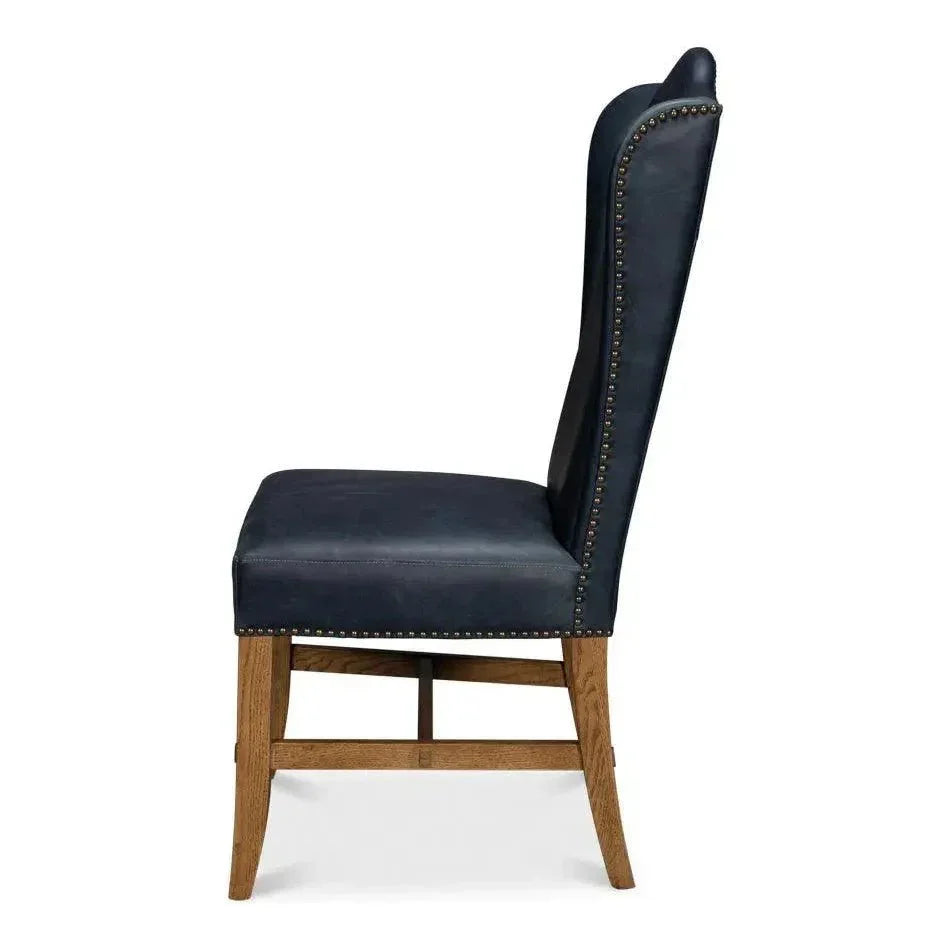 Sarreid Mercado High Back Leather Dining Chair 2PC